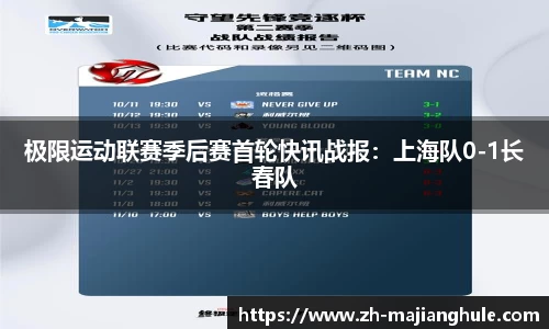 极限运动联赛季后赛首轮快讯战报：上海队0-1长春队